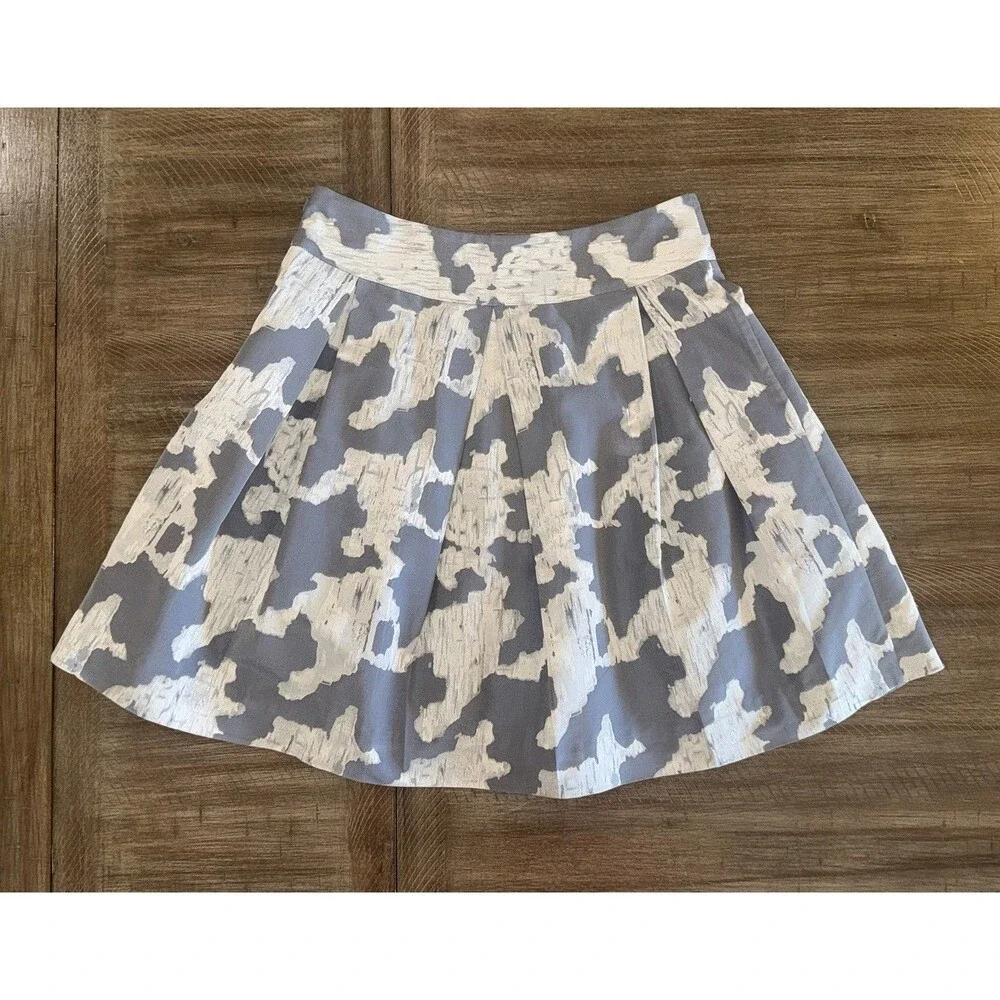 Kate Spade New York Skirt The Rules Pleated A-Line Gray White Lined Skirt Size 4